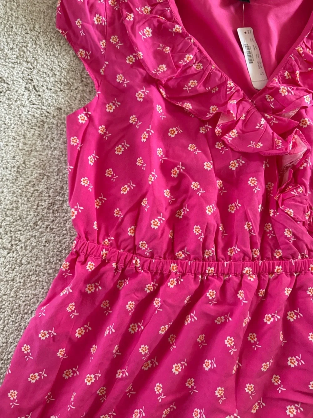 J. Crew Vibrant Hot Pink Floral Lined Dress - Picture 7 of 8
